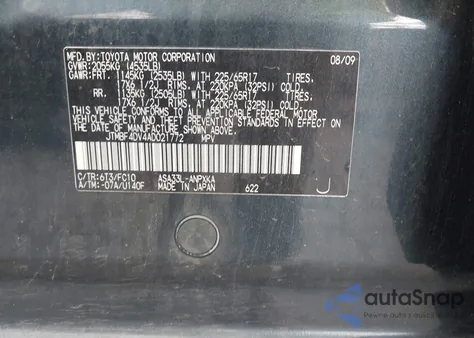 2010 Toyota Rav4 from USA, damaged, VIN JTMBF4DV4AD021772